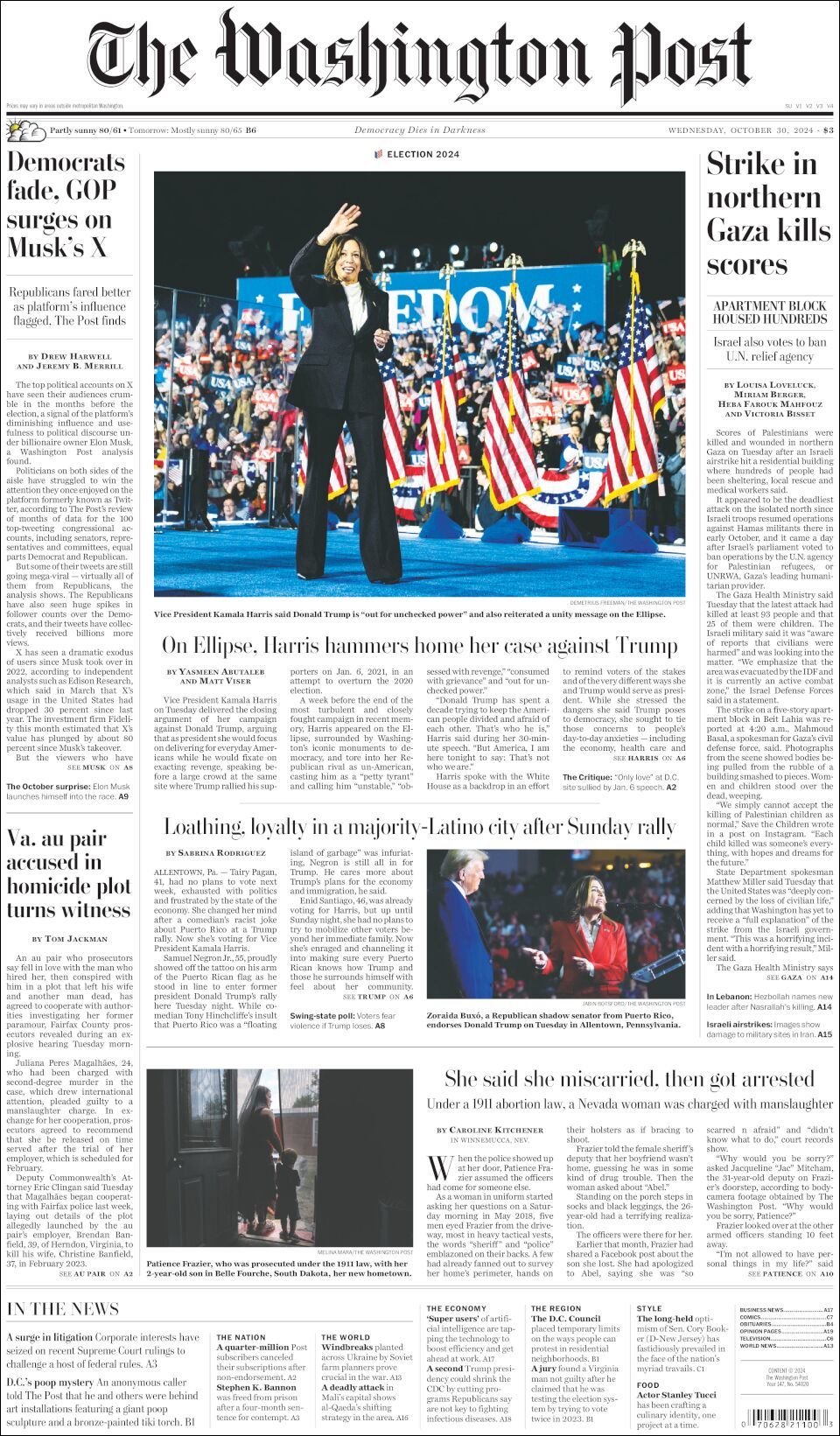 The Washington Post, edición del miércoles 30 de octubre de 2024