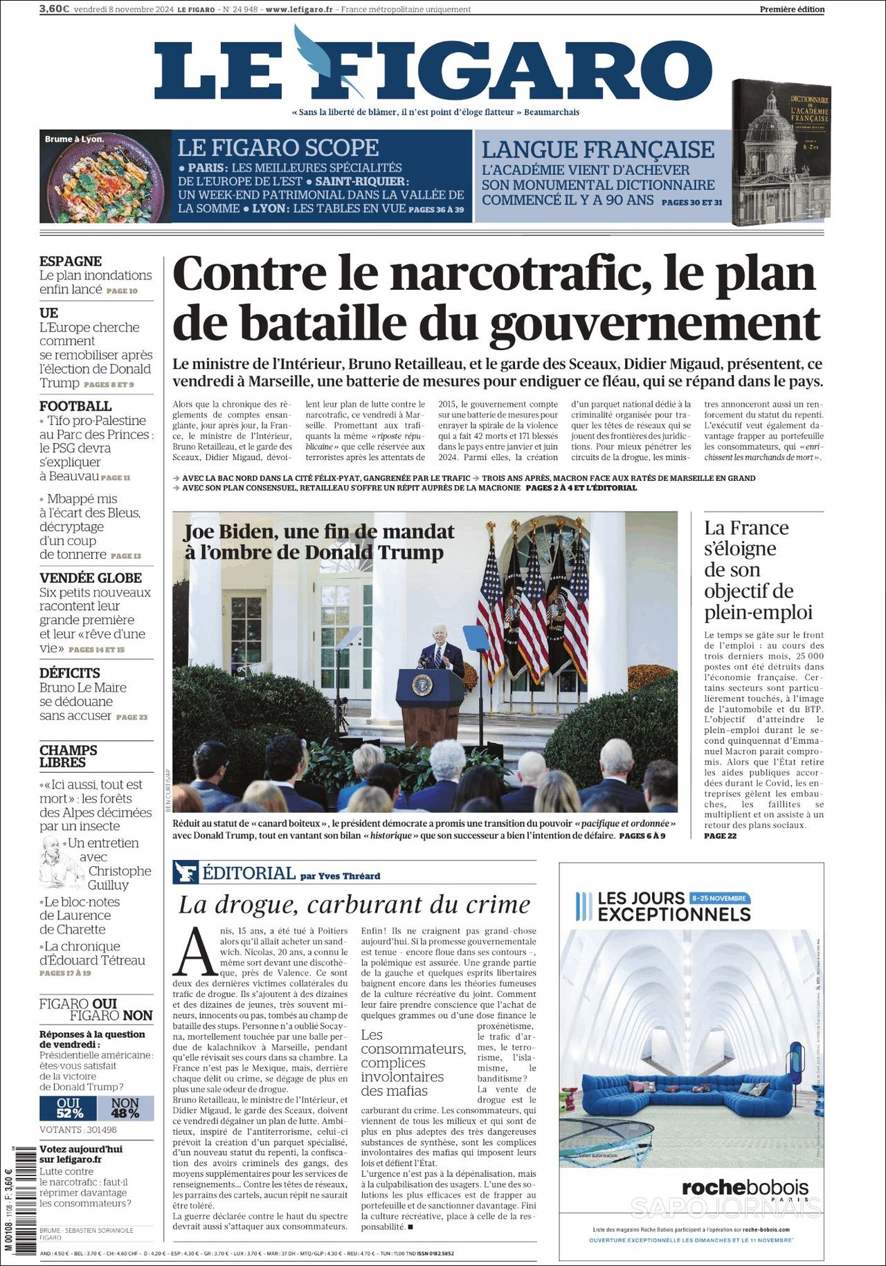 Le Figaro, edición del viernes 08 de noviembre de 2024