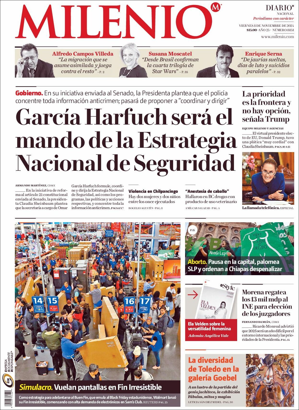 Milenio, edición del viernes 08 de noviembre de 2024