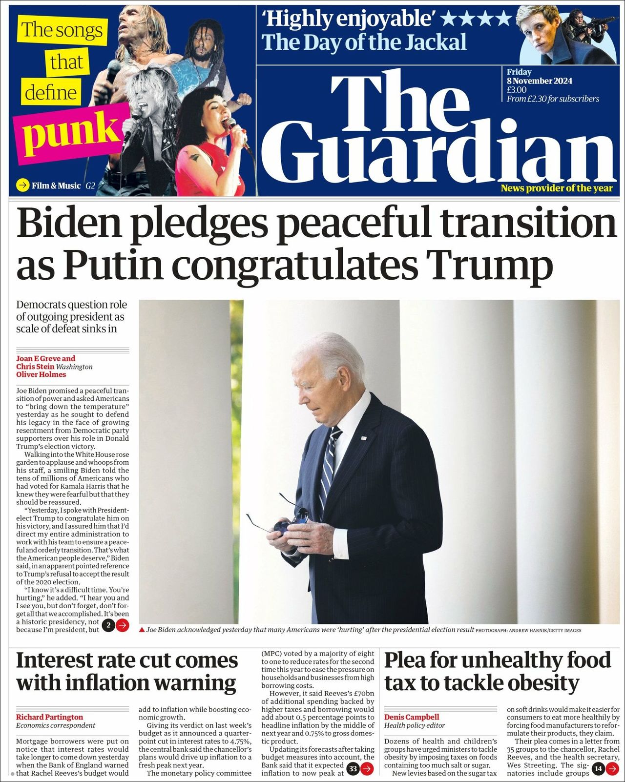 The Guardian, edición del viernes 08 de noviembre de 2024