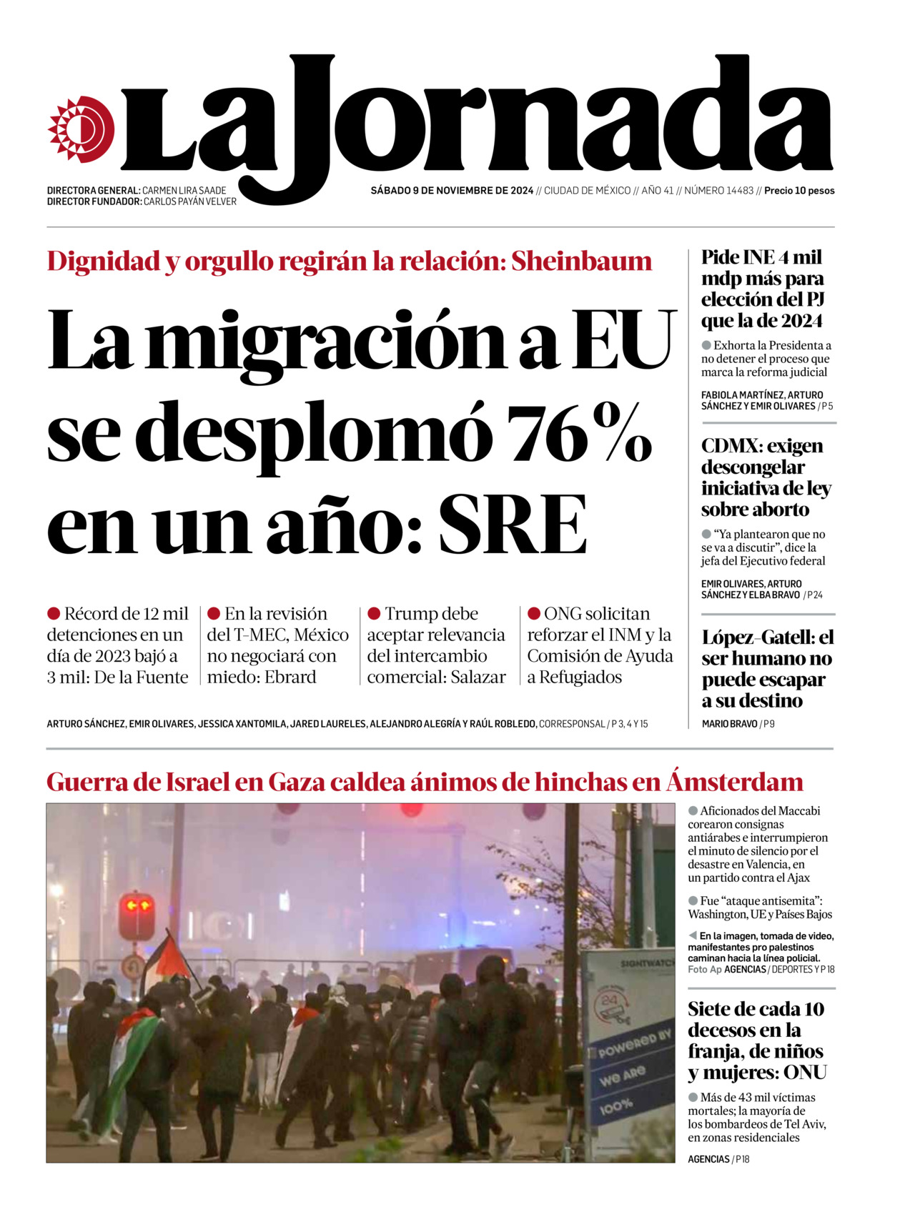 La Jornada, edición del sábado 09 de noviembre de 2024