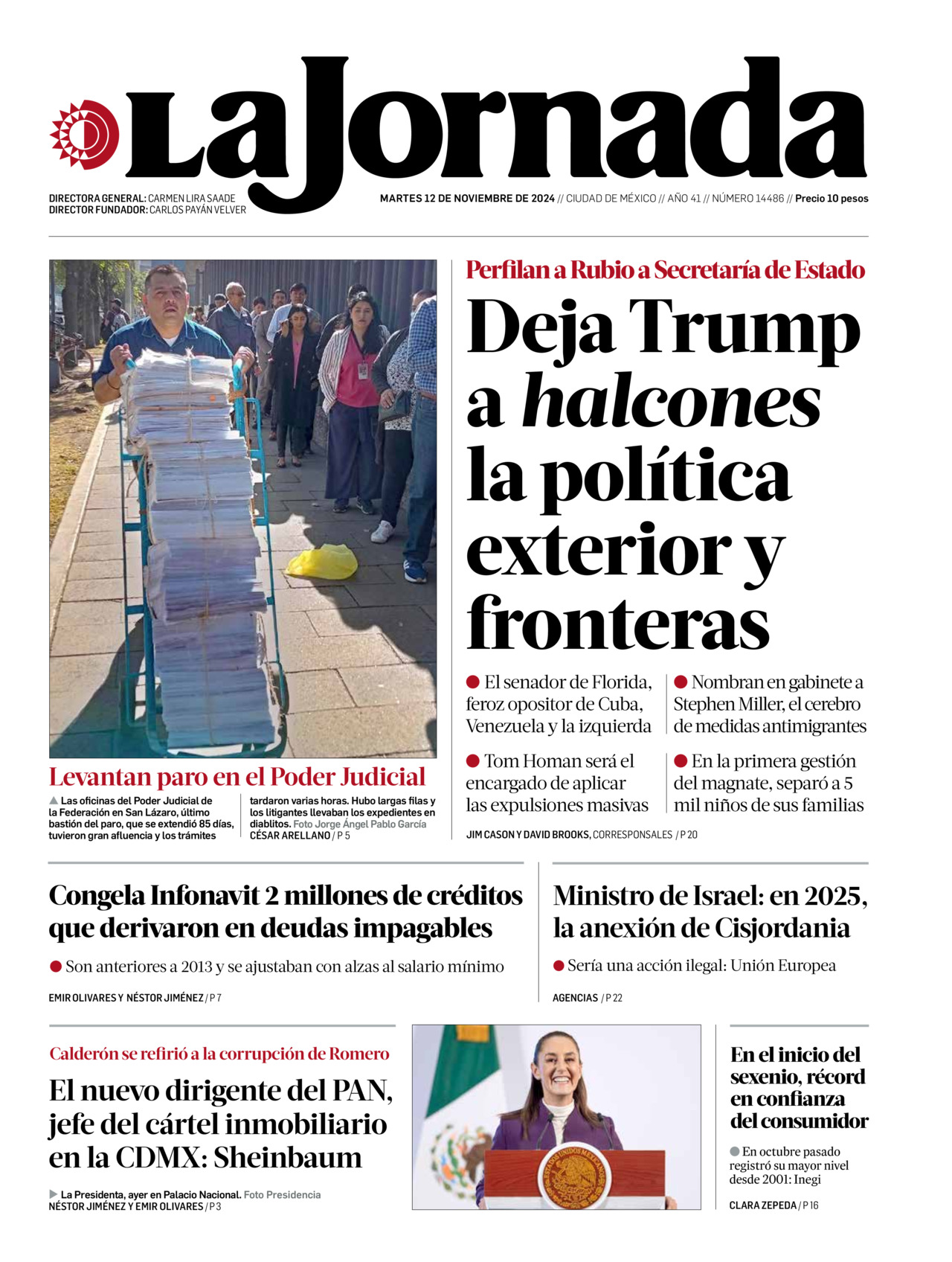 La Jornada, edición del martes 12 de noviembre de 2024