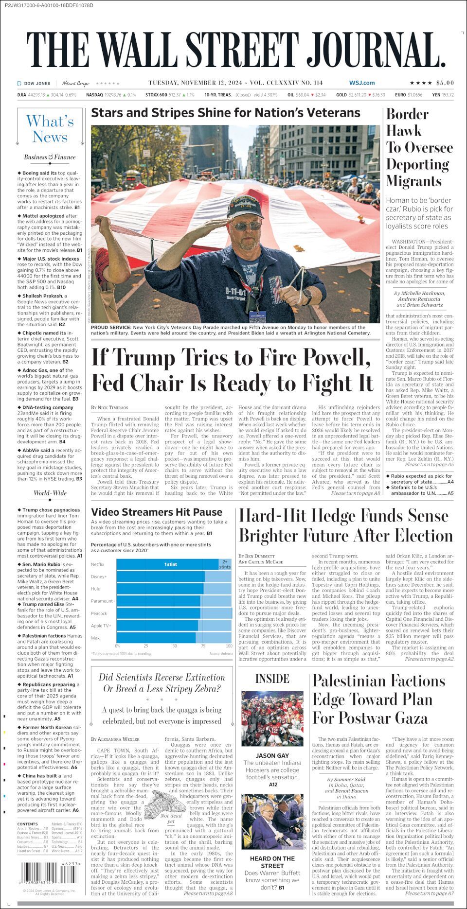 The Wall Street Journal, edición del martes 12 de noviembre de 2024