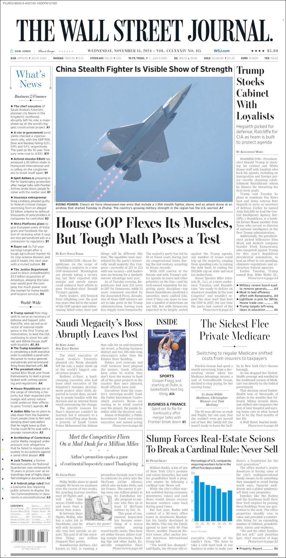 The Wall Street Journal, edición del miércoles 13 de noviembre de 2024