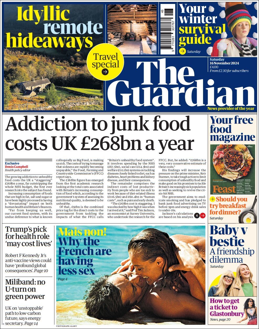 The Guardian, edición del sábado 16 de noviembre de 2024