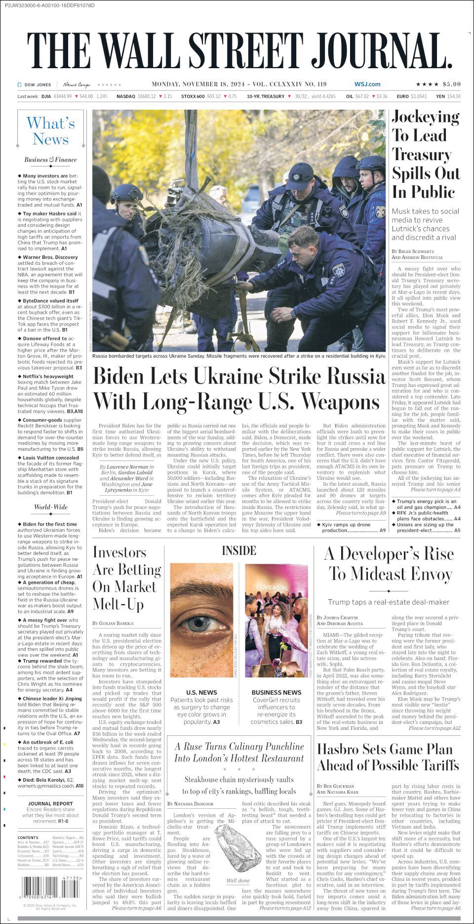 The Wall Street Journal, edición del lunes 18 de noviembre de 2024