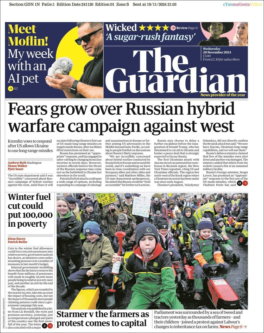 The Guardian, edición del miércoles 20 de noviembre de 2024