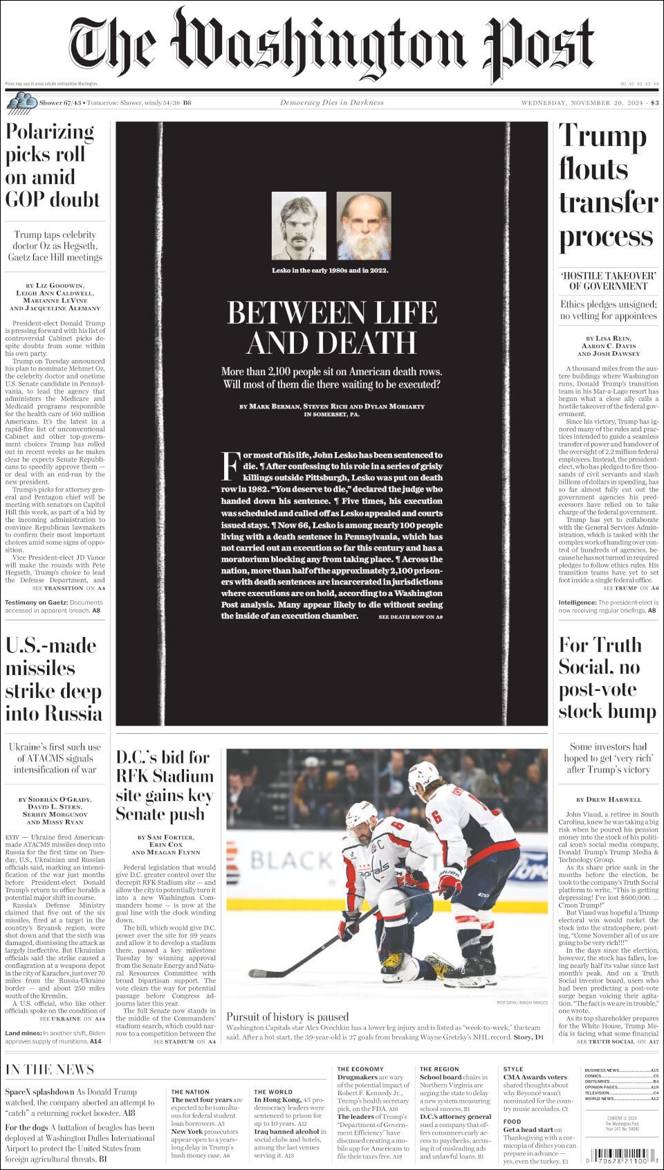 The Washington Post, edición del miércoles 20 de noviembre de 2024