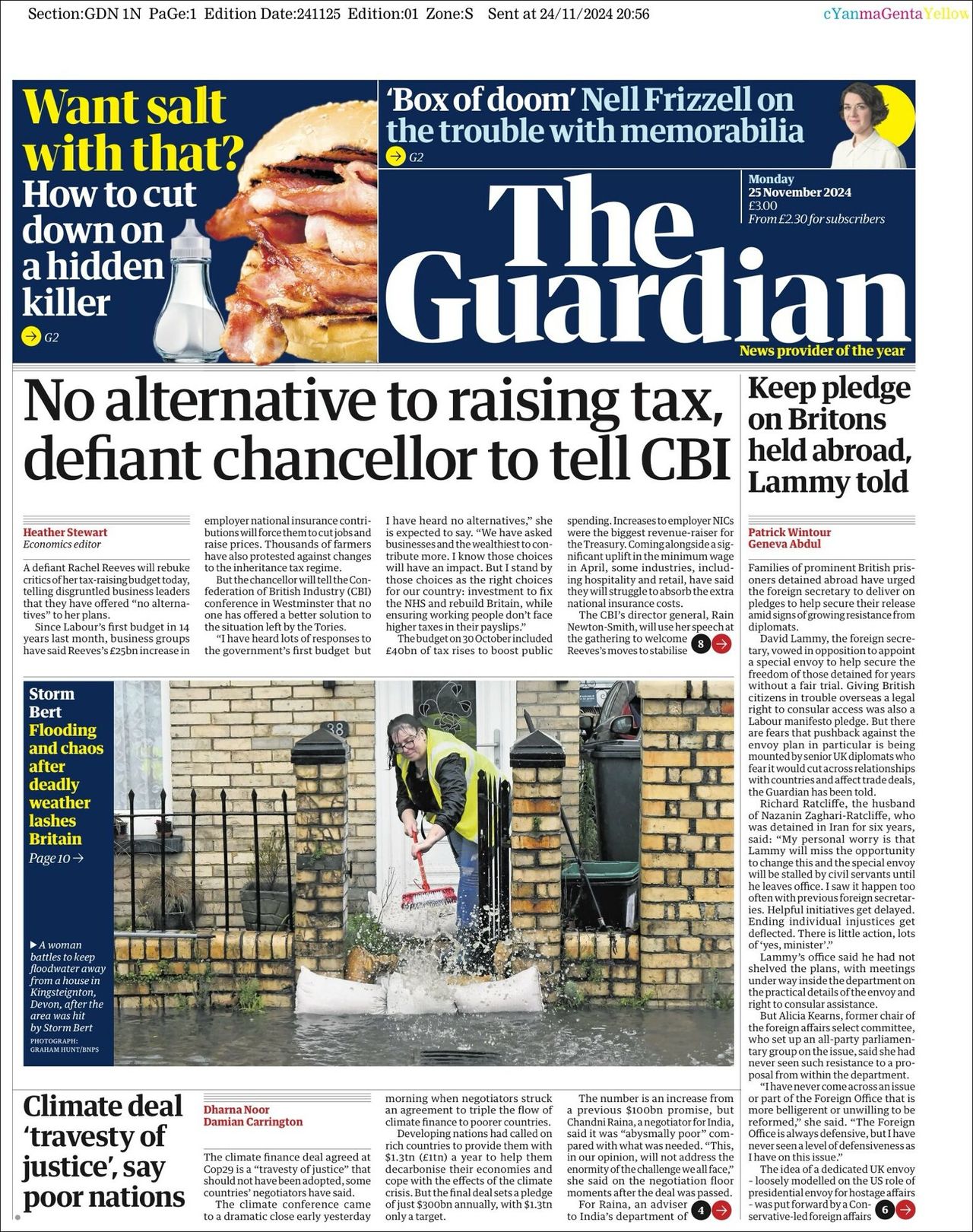 The Guardian, edición del lunes 25 de noviembre de 2024