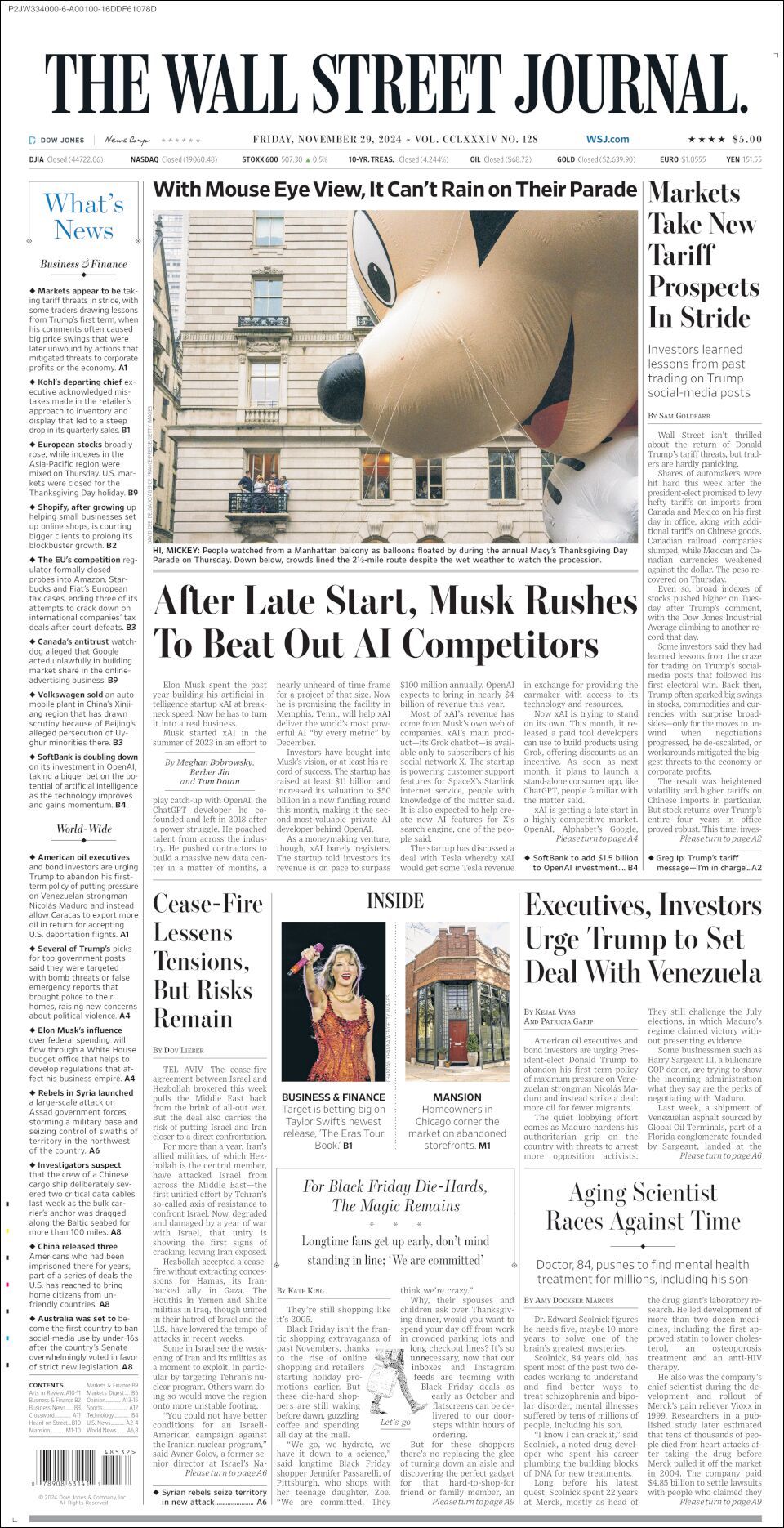 The Wall Street Journal, edición del viernes 29 de noviembre de 2024