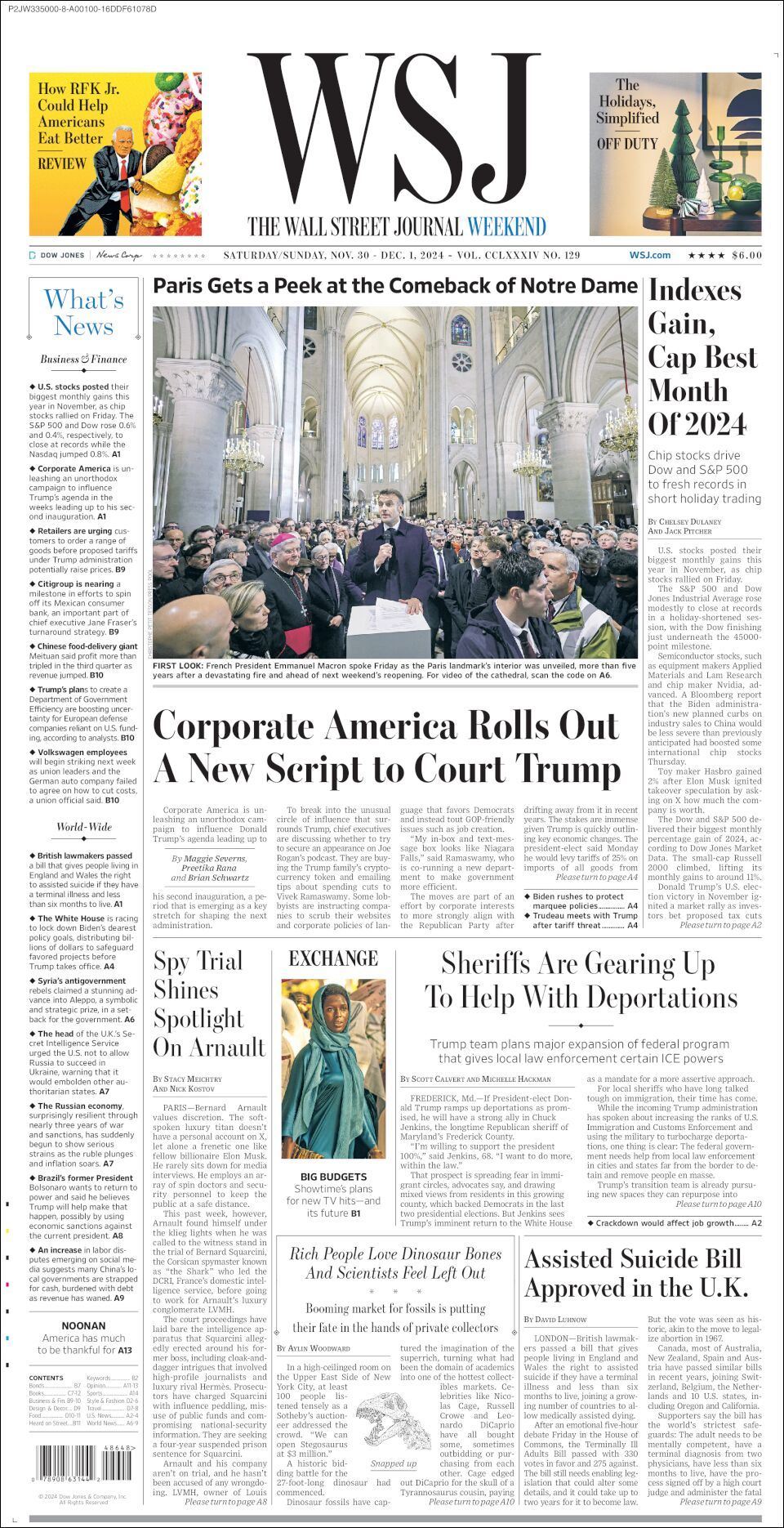 The Wall Street Journal, edición del sábado 30 de noviembre de 2024