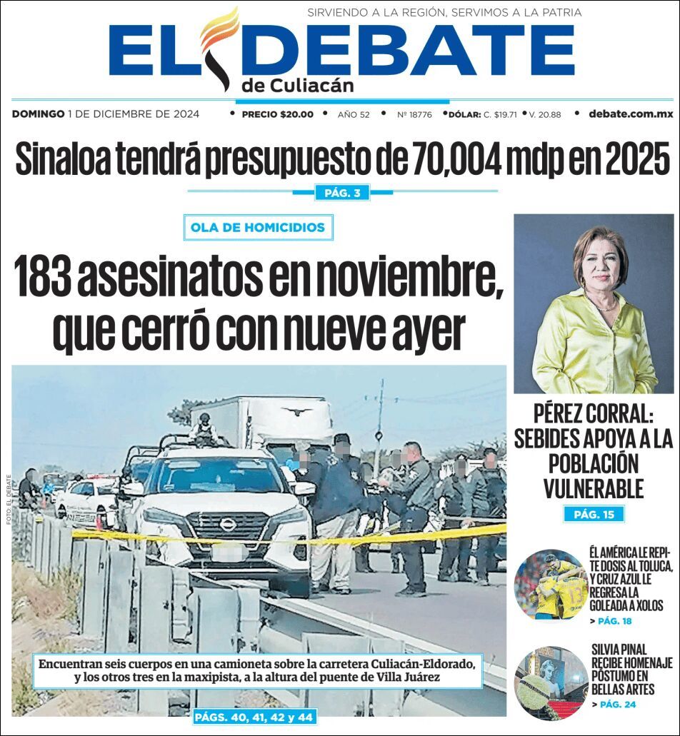 El Debate Culiacán, edición del domingo 01 de diciembre de 2024