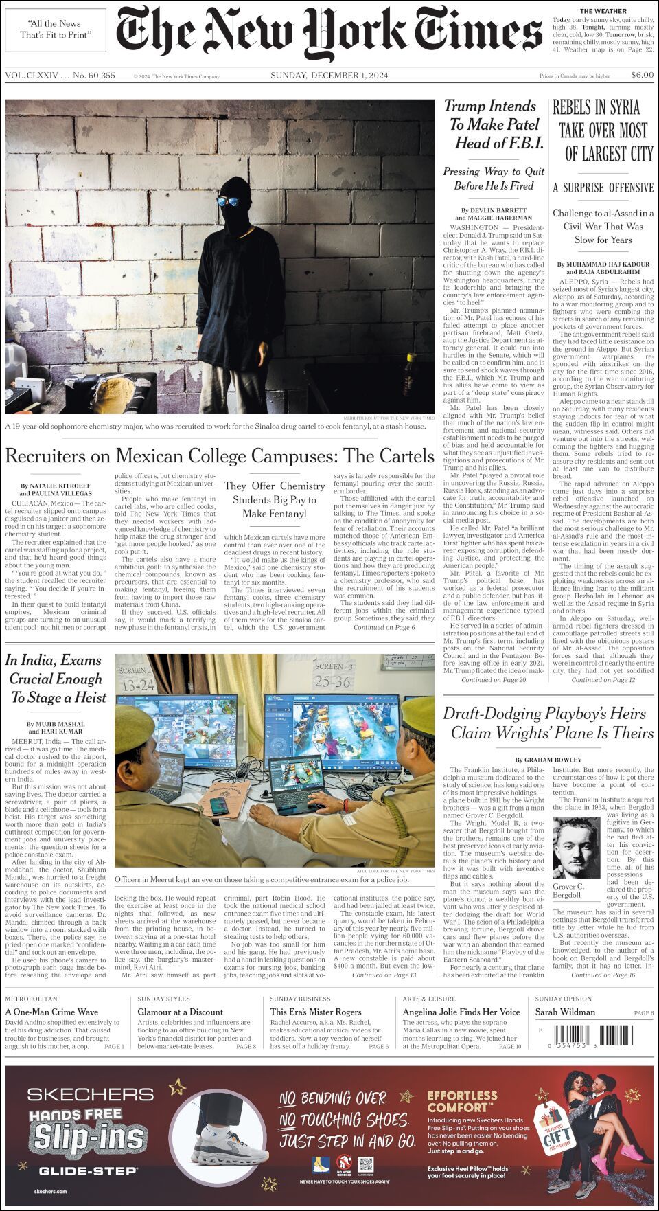 The New York Times, edición del domingo 01 de diciembre de 2024