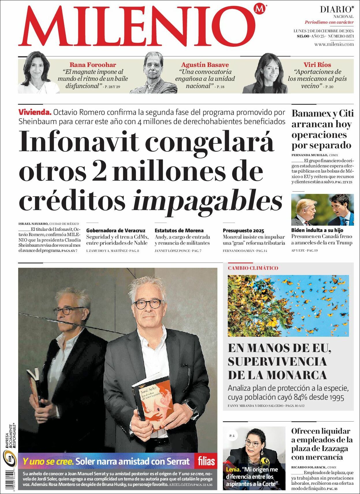 Milenio, edición del lunes 02 de diciembre de 2024