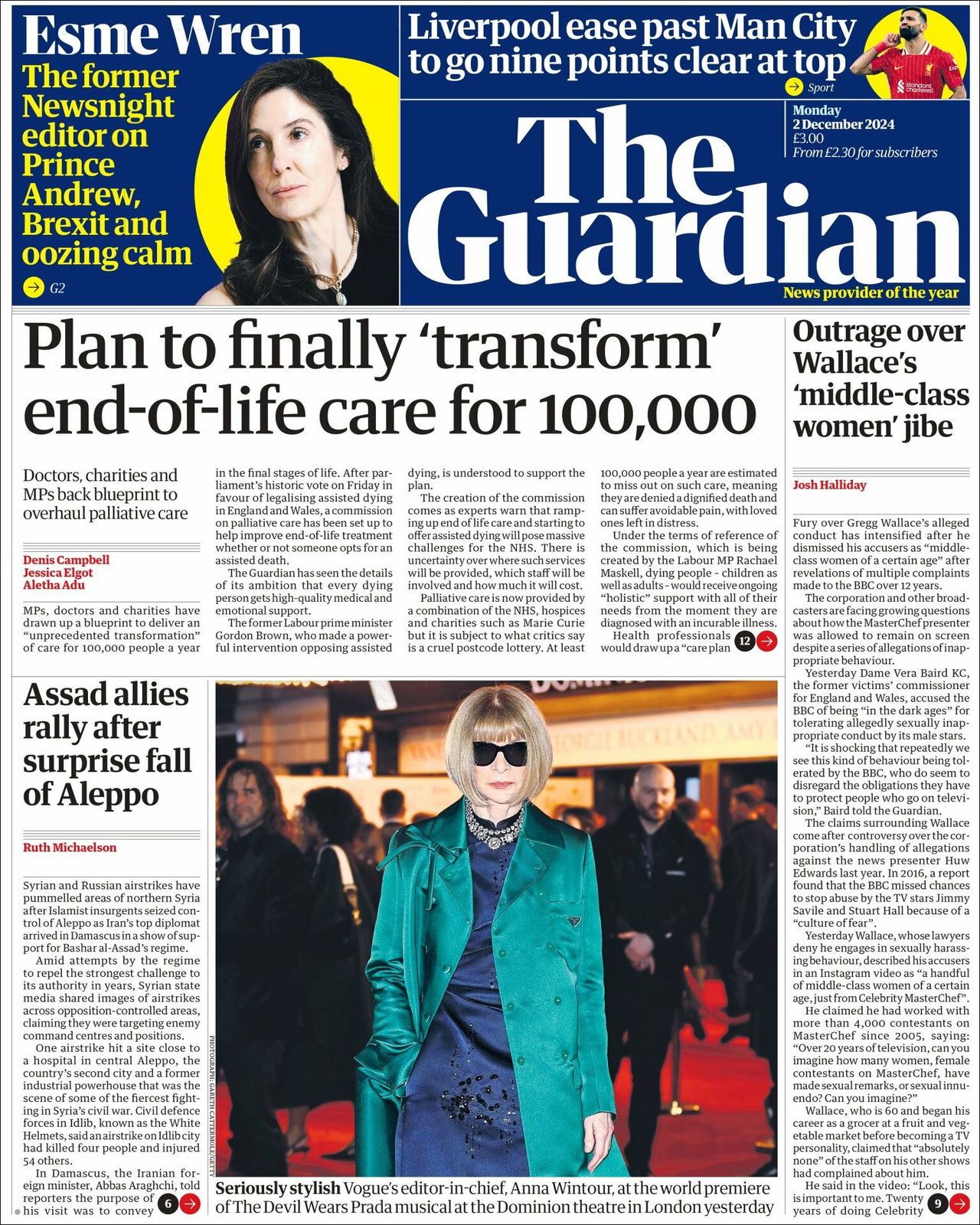 The Guardian, edición del lunes 02 de diciembre de 2024