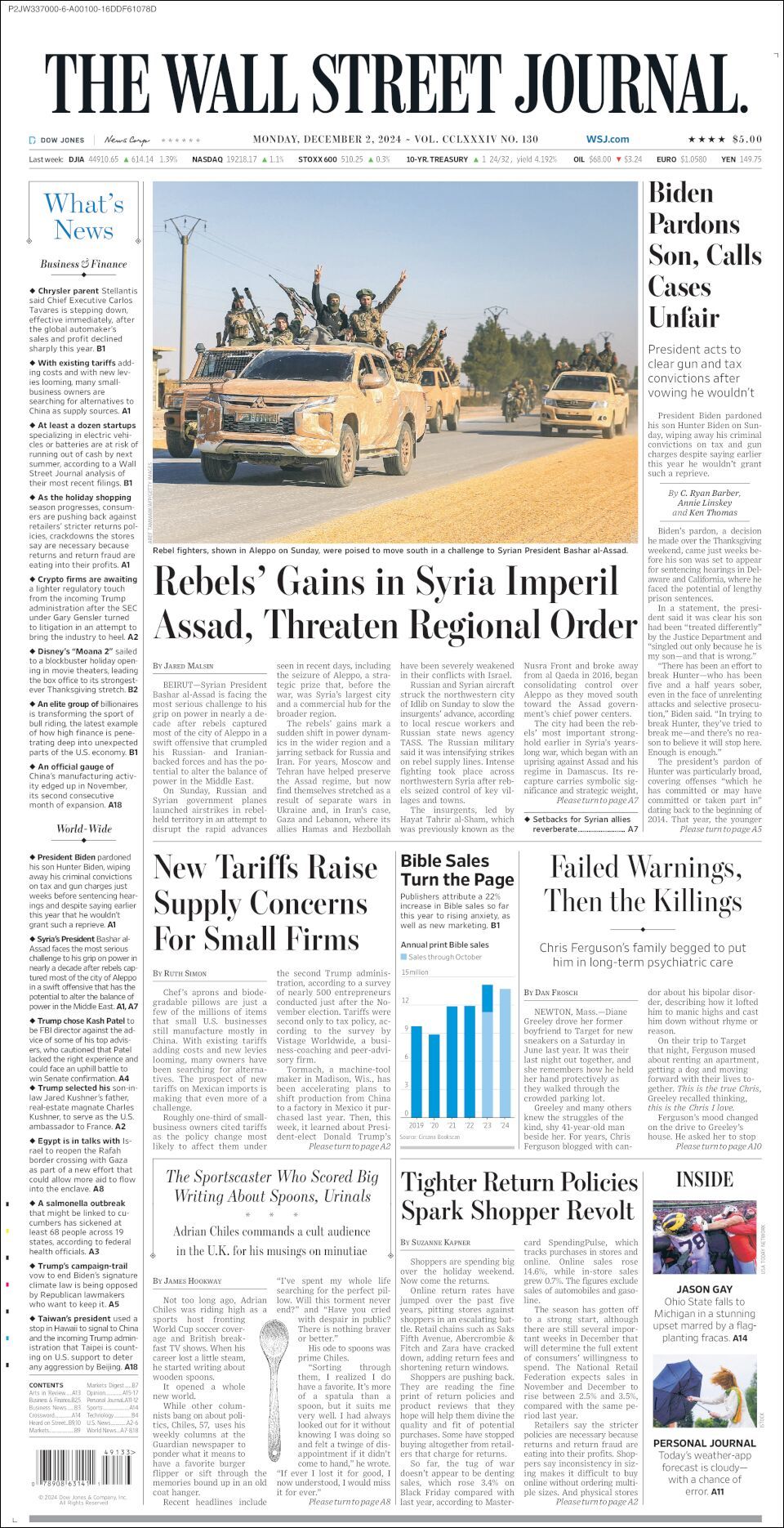 The Wall Street Journal, edición del lunes 02 de diciembre de 2024