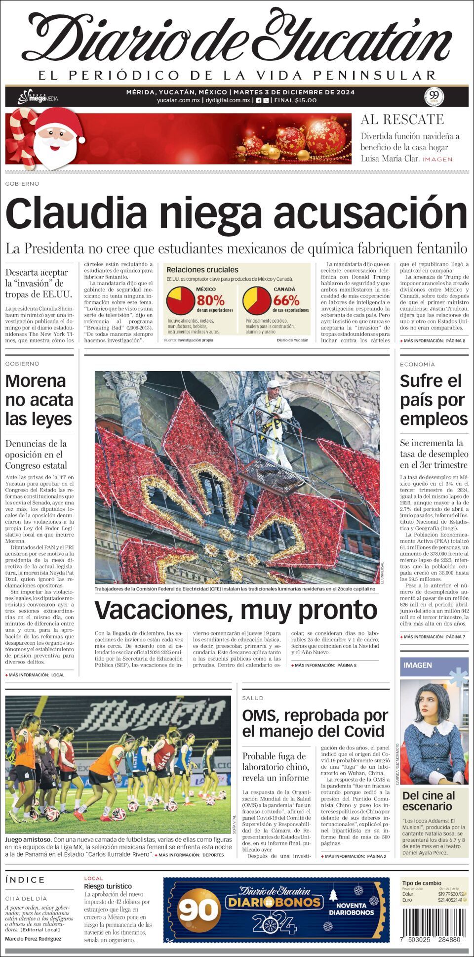 El Diario de Yucatán, edición del martes 03 de diciembre de 2024