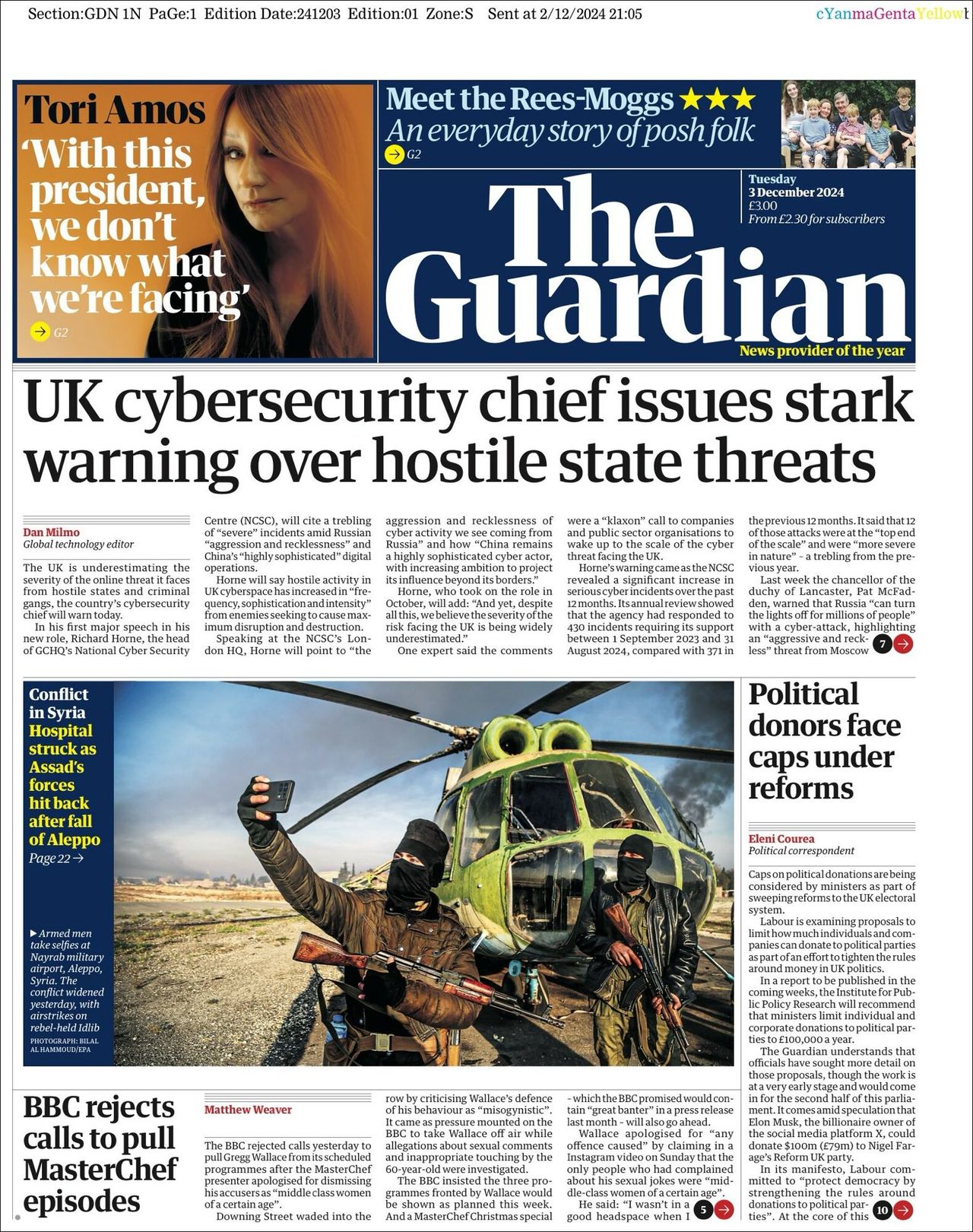 The Guardian, edición del martes 03 de diciembre de 2024