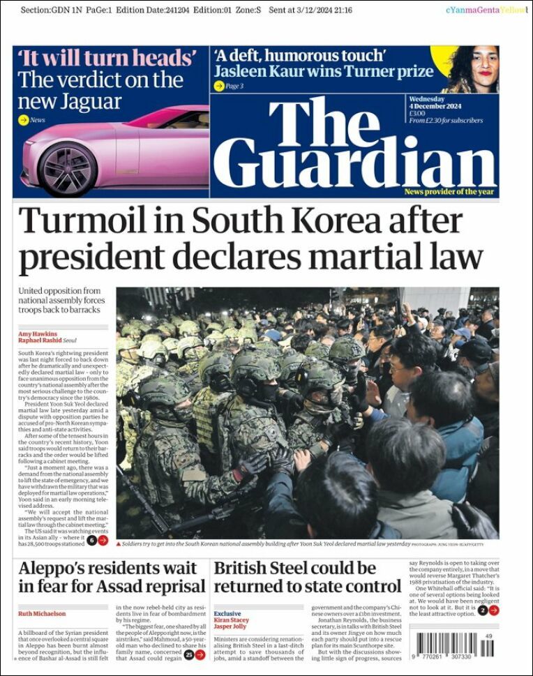 The Guardian, edición del miércoles 04 de diciembre de 2024