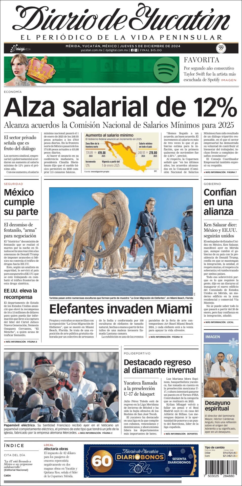 El Diario de Yucatán, edición del jueves 05 de diciembre de 2024