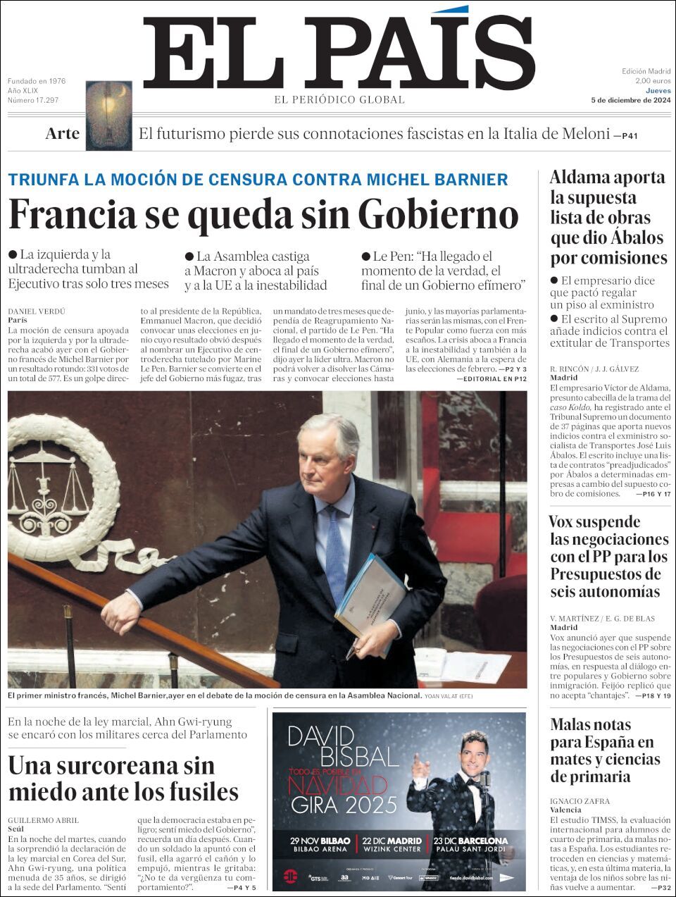 El País, edición del jueves 05 de diciembre de 2024