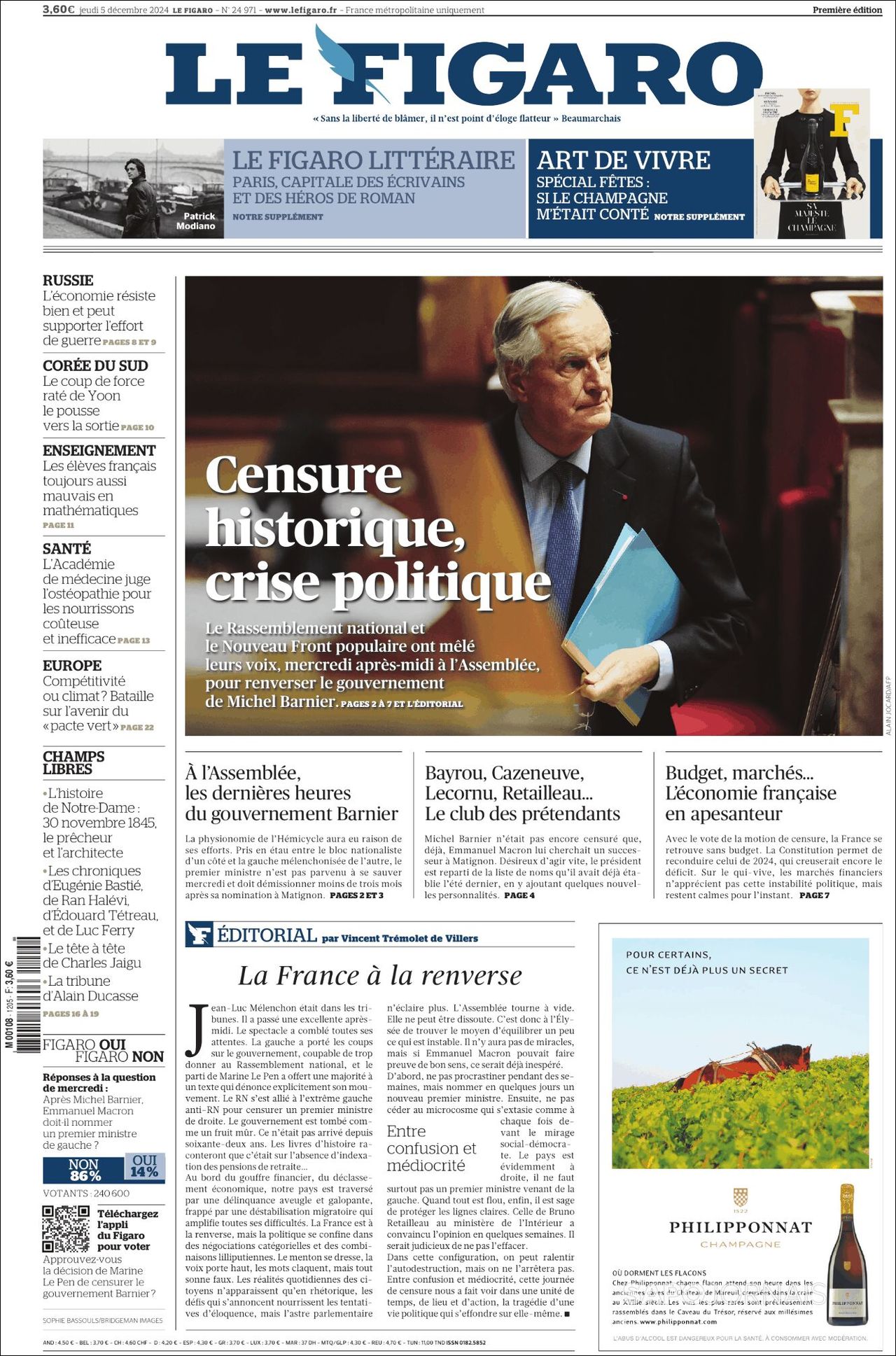 Le Figaro, edición del jueves 05 de diciembre de 2024