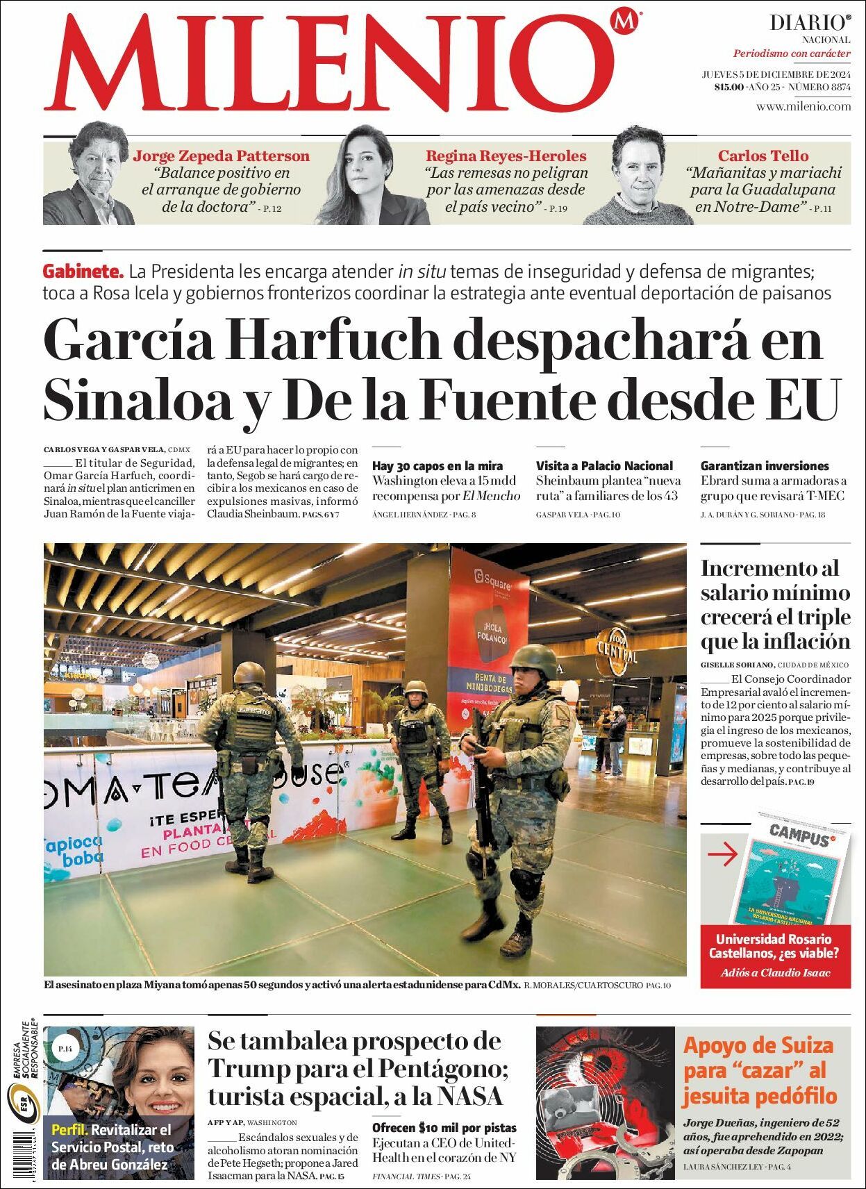 Milenio, edición del jueves 05 de diciembre de 2024