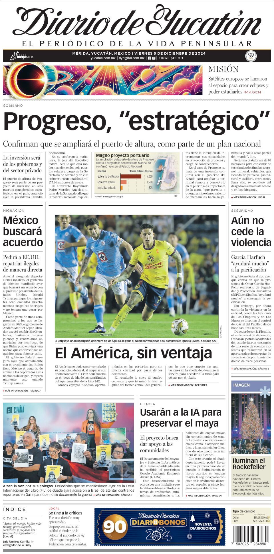 El Diario de Yucatán, edición del viernes 06 de diciembre de 2024