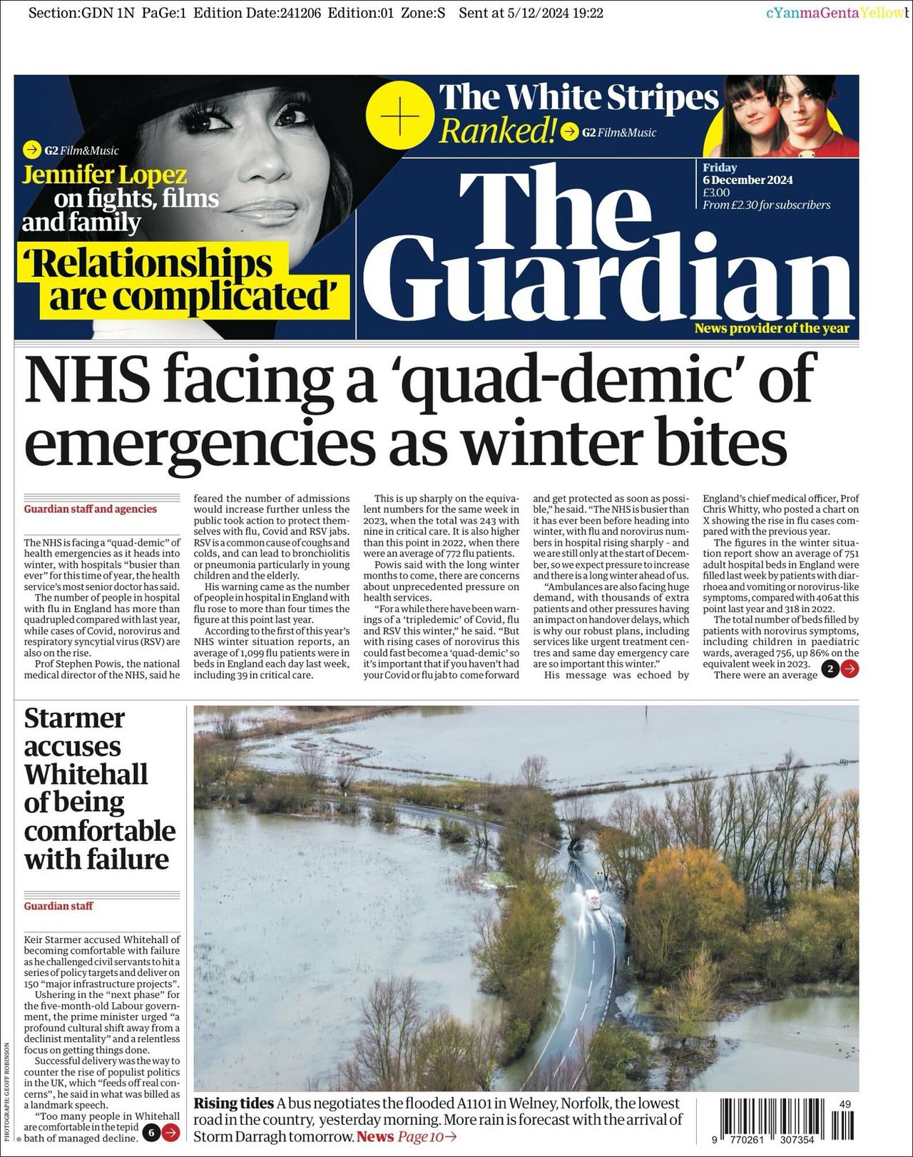 The Guardian, edición del viernes 06 de diciembre de 2024