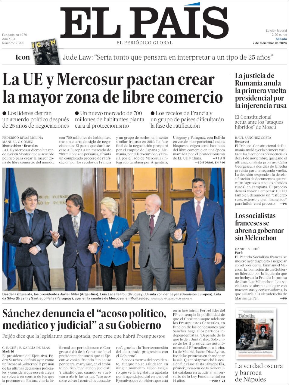 El País, edición del sábado 07 de diciembre de 2024