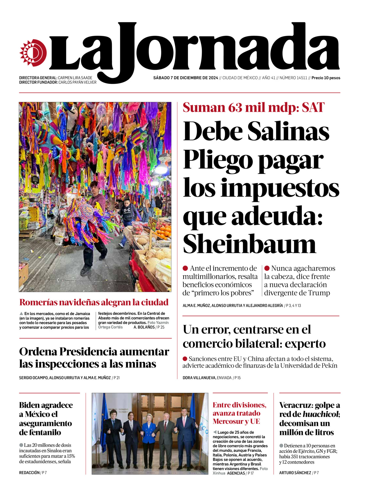 La Jornada, edición del sábado 07 de diciembre de 2024