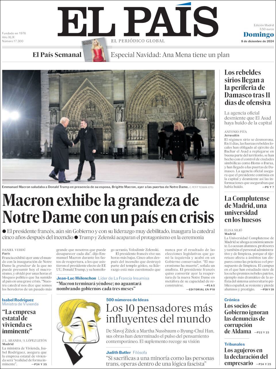 El País, edición del domingo 08 de diciembre de 2024