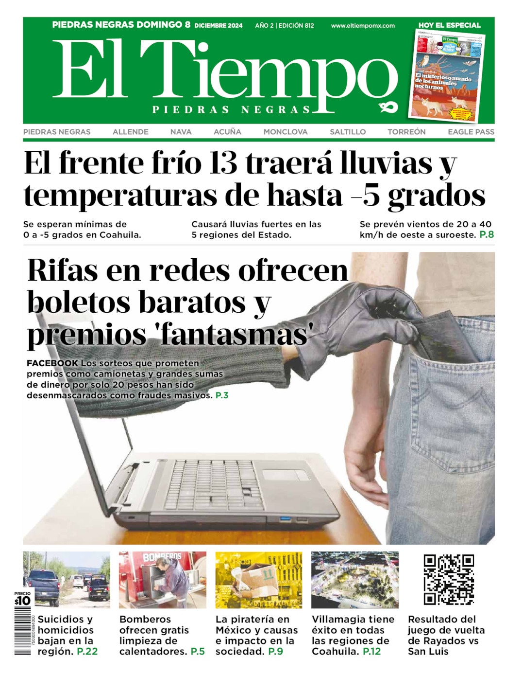 El Tiempo Piedras Negras, edición del domingo 08 de diciembre de 2024