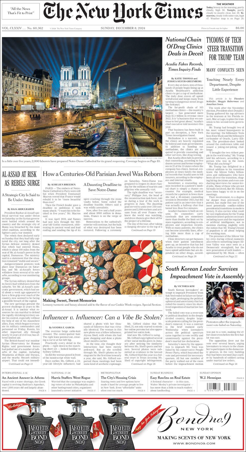 The New York Times, edición del domingo 08 de diciembre de 2024