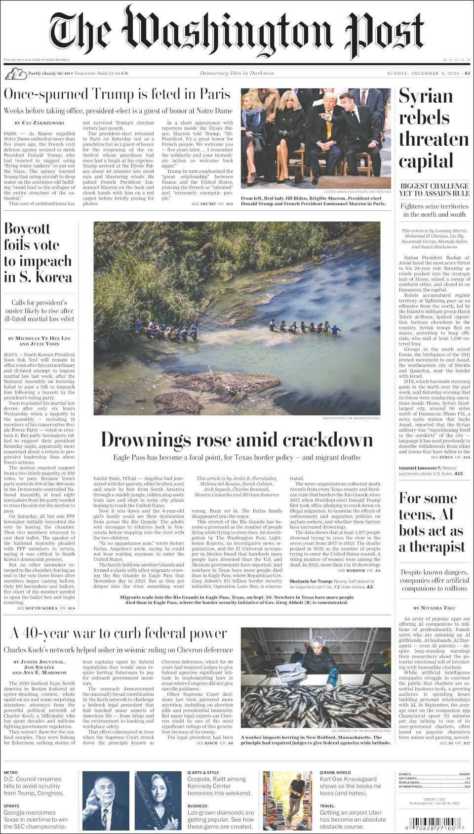 The Washington Post, edición del domingo 08 de diciembre de 2024