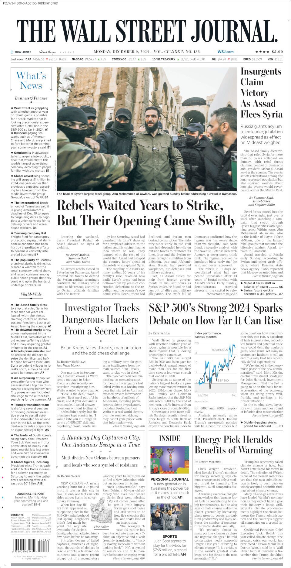 The Wall Street Journal, edición del lunes 09 de diciembre de 2024