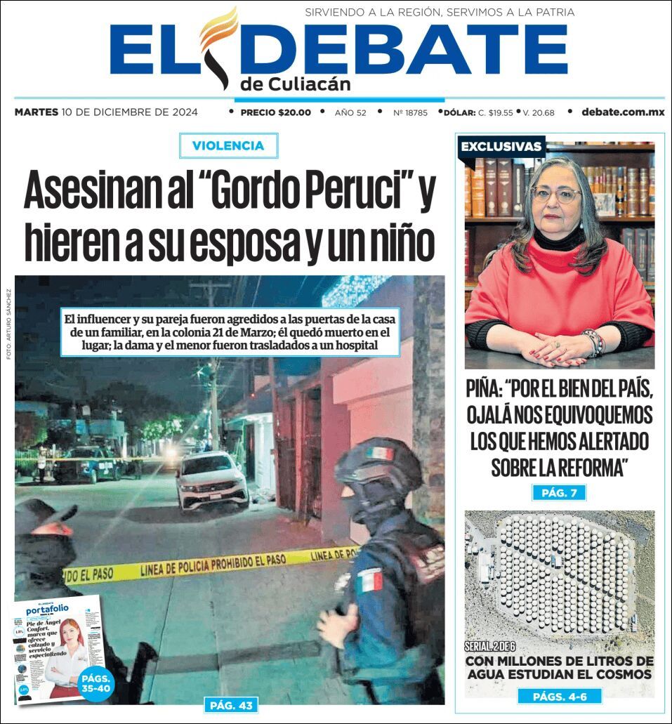 El Debate Culiacán, edición del martes 10 de diciembre de 2024