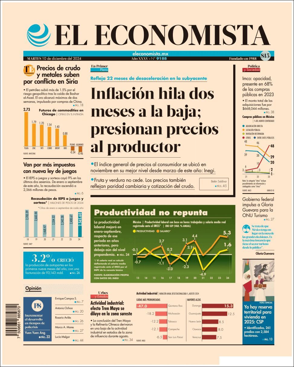 El Economista, edición del martes 10 de diciembre de 2024