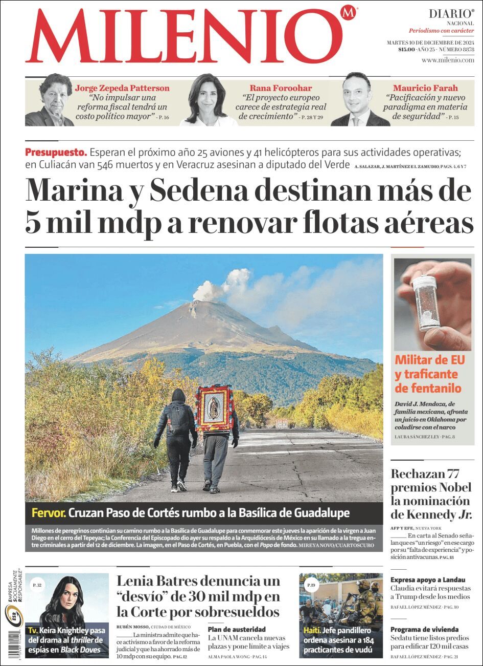 Milenio, edición del martes 10 de diciembre de 2024