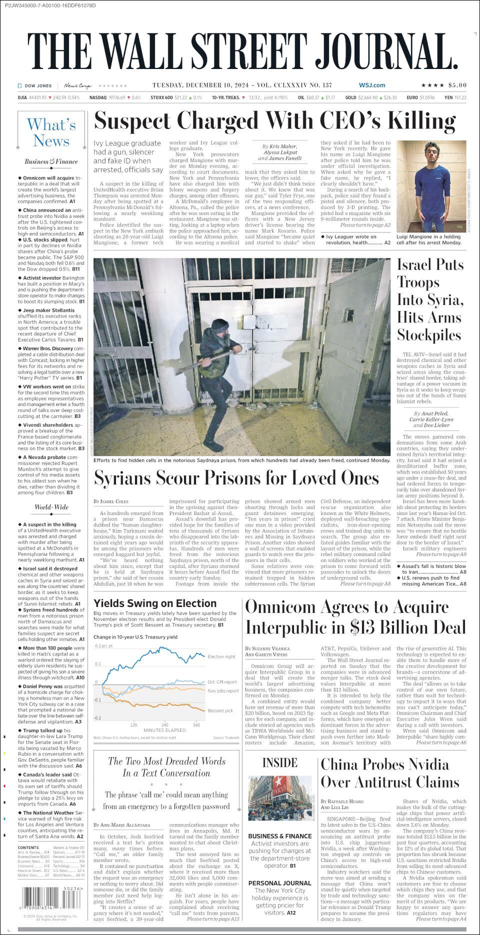 The Wall Street Journal, edición del martes 10 de diciembre de 2024