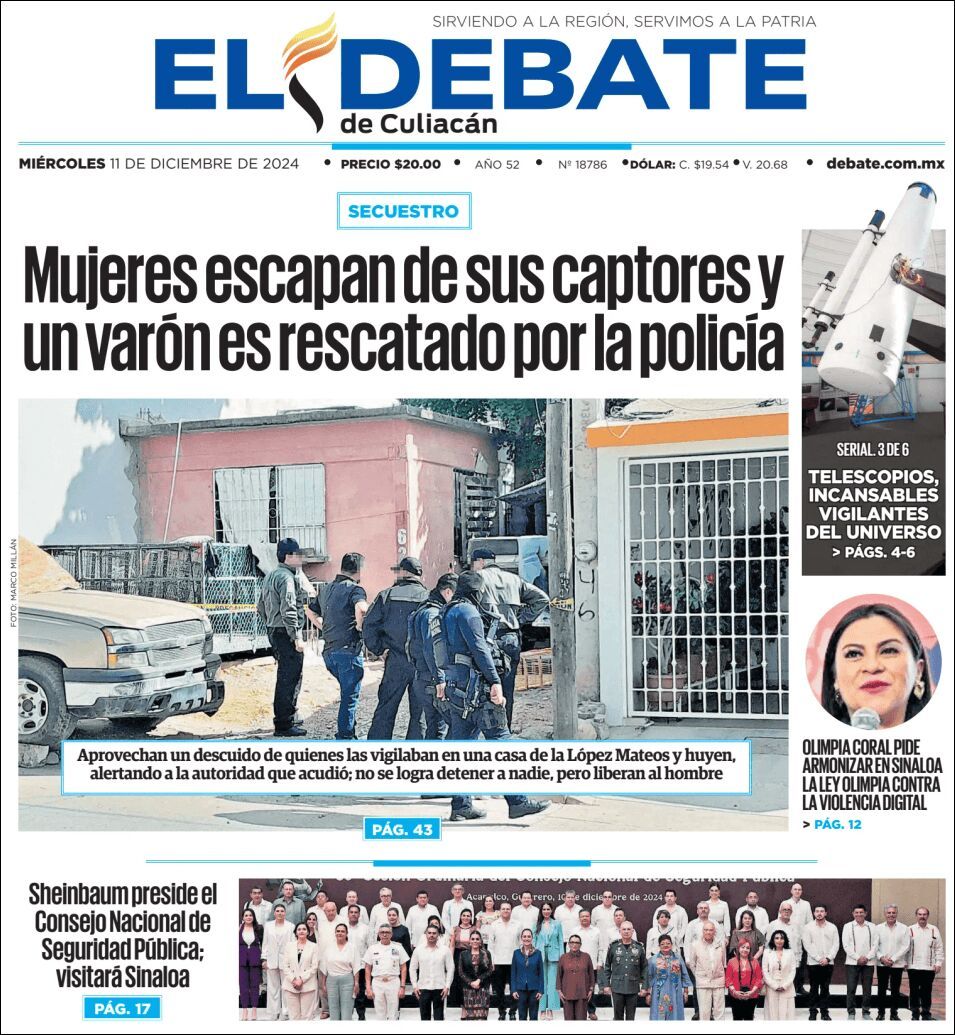 El Debate Culiacán, edición del miércoles 11 de diciembre de 2024