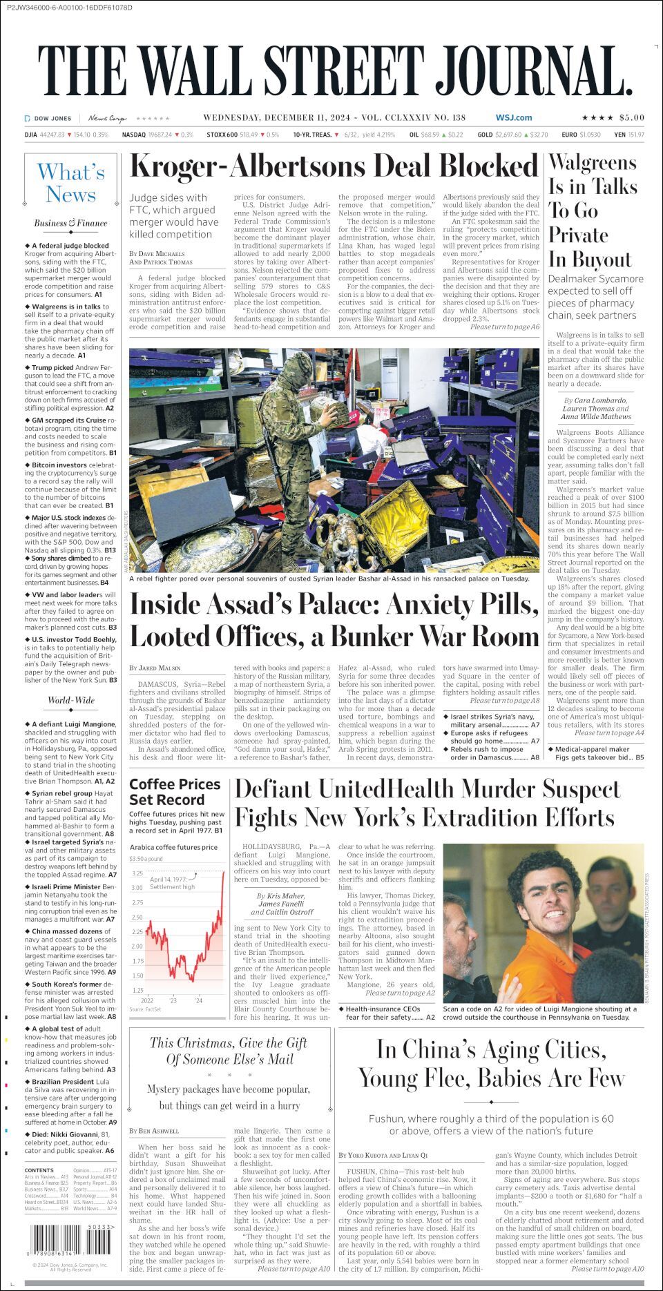 The Wall Street Journal, edición del miércoles 11 de diciembre de 2024