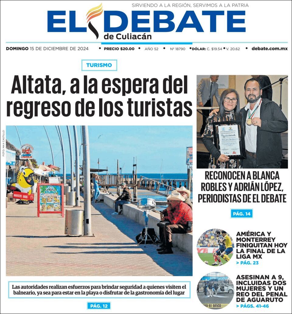 El Debate Culiacán, edición del domingo 15 de diciembre de 2024