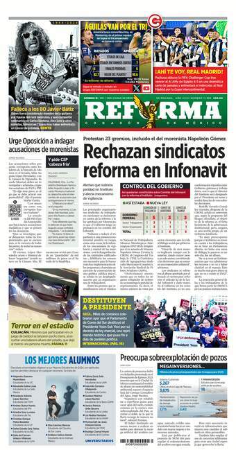 Reforma, edición del domingo 15 de diciembre de 2024