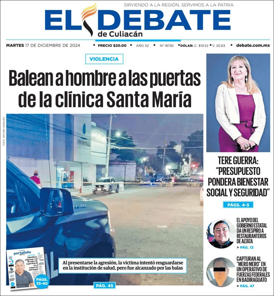 El Debate Culiacán, edición del martes 17 de diciembre de 2024