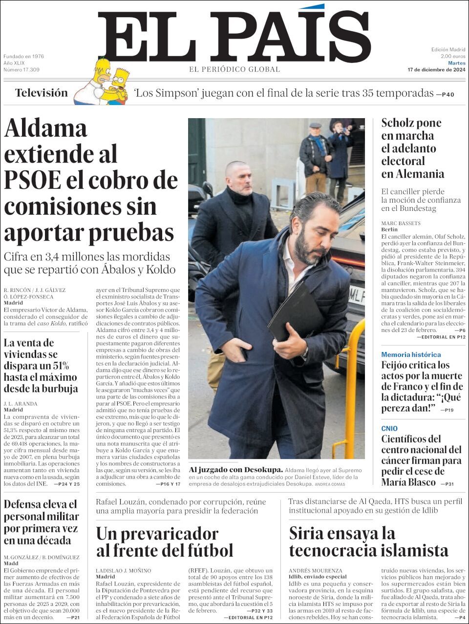 El País, edición del martes 17 de diciembre de 2024