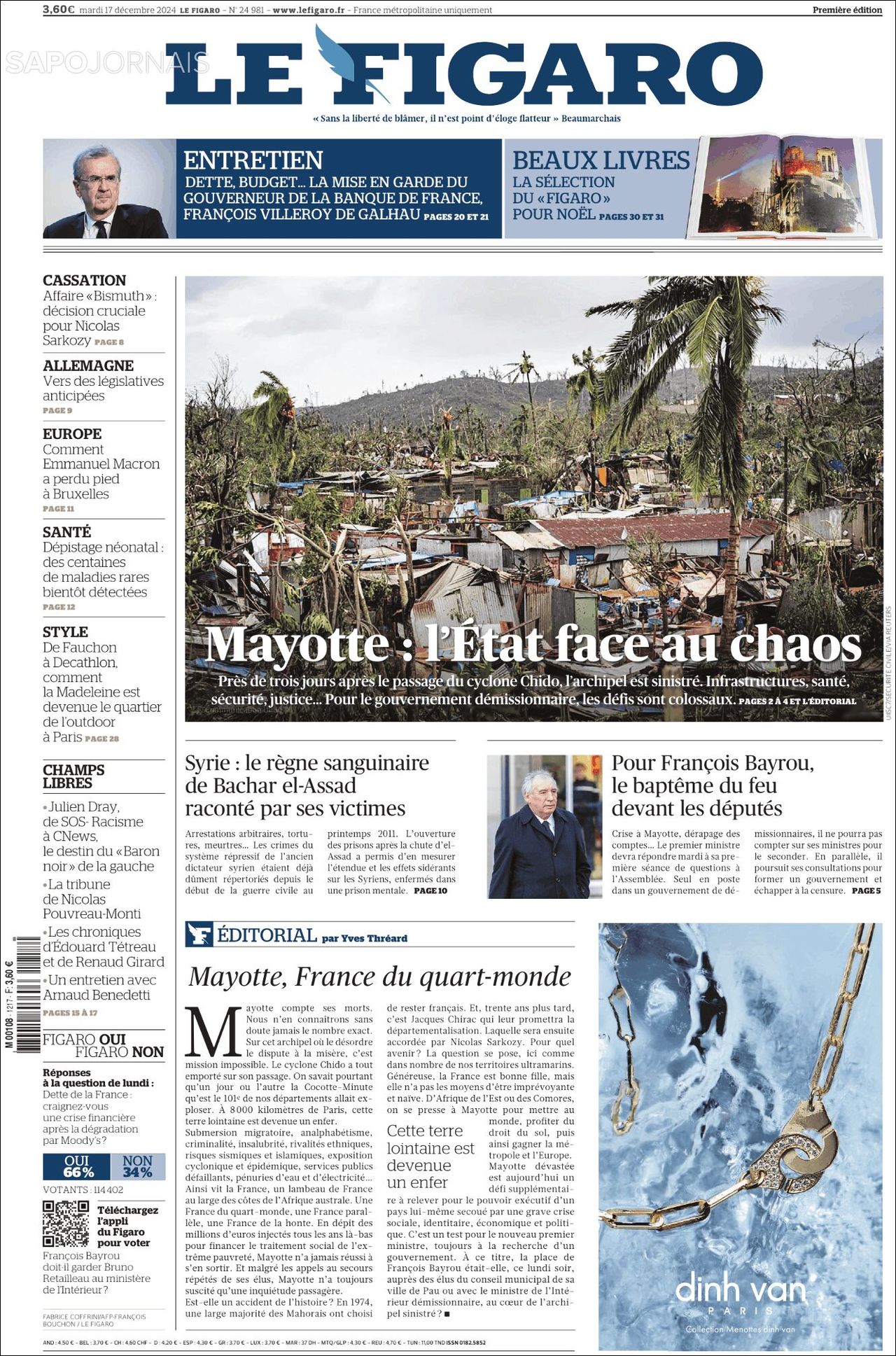 Le Figaro, edición del martes 17 de diciembre de 2024