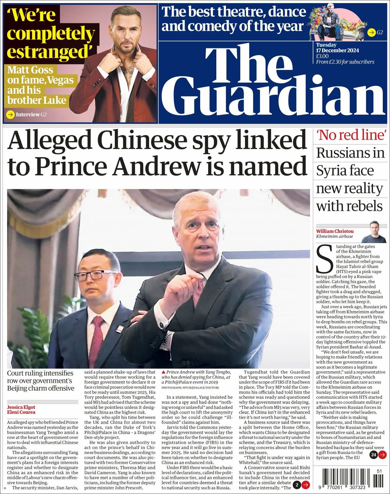 The Guardian, edición del martes 17 de diciembre de 2024