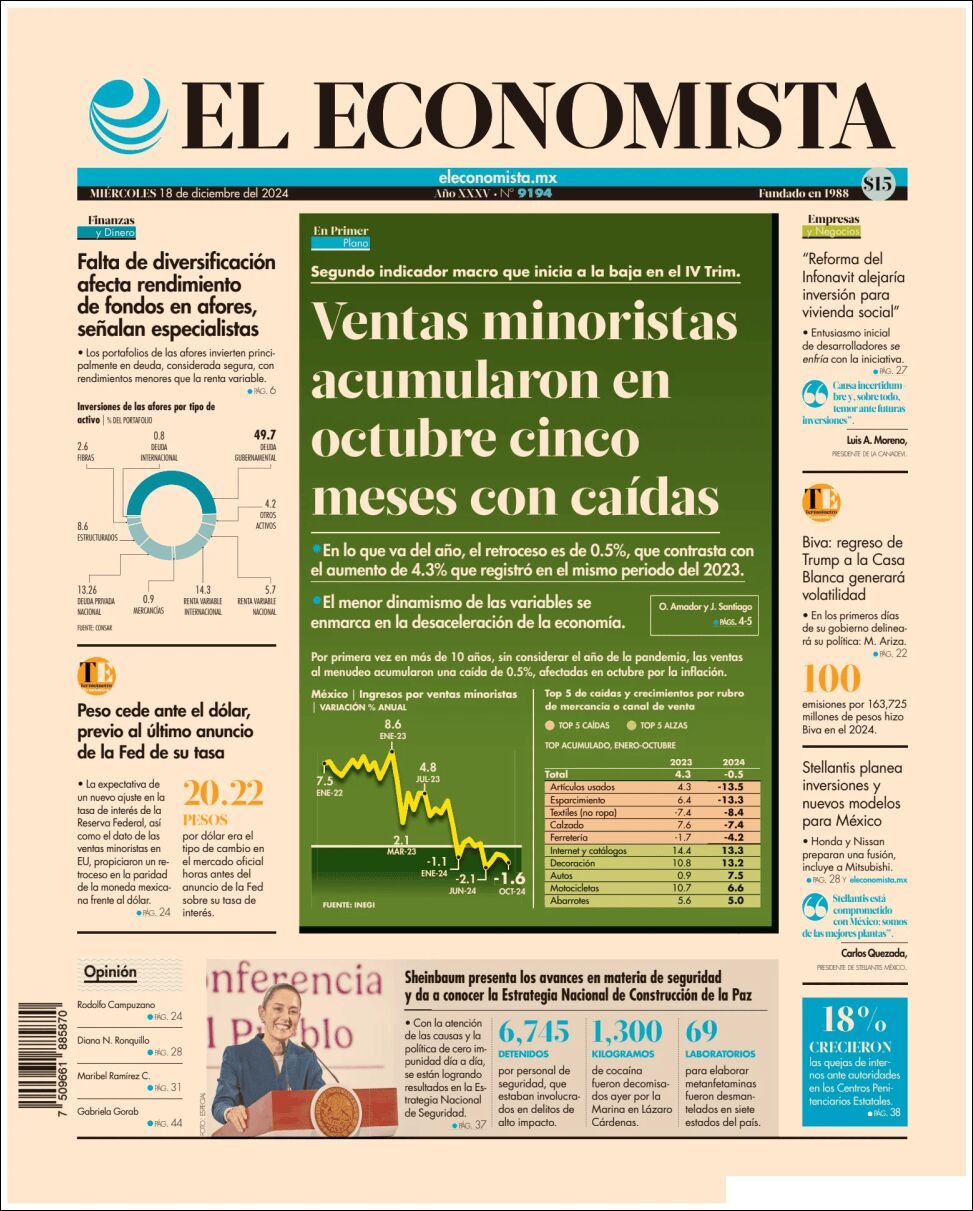 El Economista, edición del miércoles 18 de diciembre de 2024