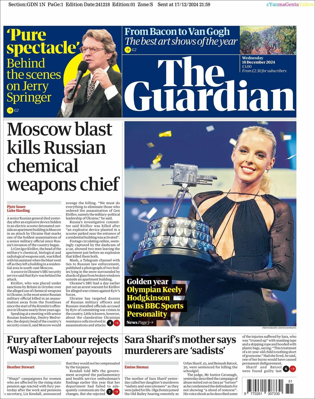 The Guardian, edición del miércoles 18 de diciembre de 2024